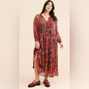 Anthropologie Marais Printed Chiffon Max